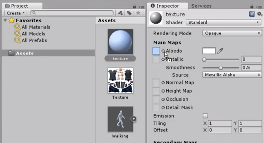 Unity 3d add texture to material