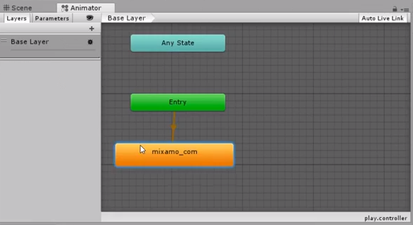 Unity 3d animation in the state machine
